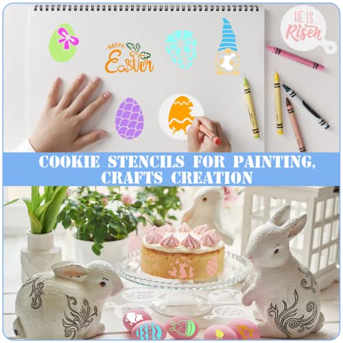 Easter Cookie Stencils 36 Reusable Egg Bunny Coffee Dessert Decor Templates (36 Count)
