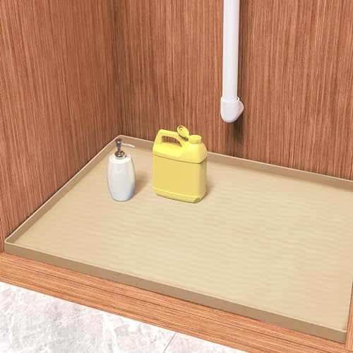 Waterproof Silicone Under Sink Mat 31'' x 22'' Shelf Liner for Kitchen and Bathroom