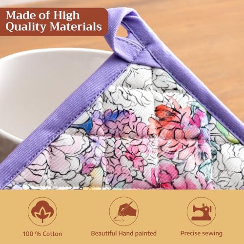 100% Cotton Oven Mitt & Pot Holder Set
