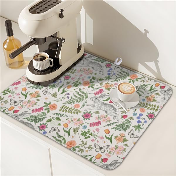 Easter Bunny Dish Drying Mat for Kitchen Counter