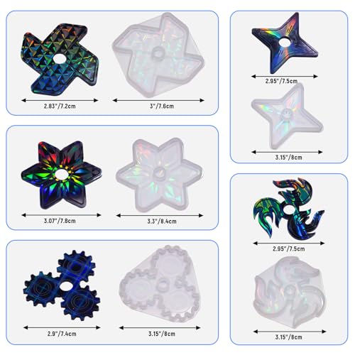 Fidget Spinner Epoxy Resin Molds Set (5 Count)