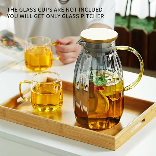68OZ Glass Pitcher with Lid and Spout