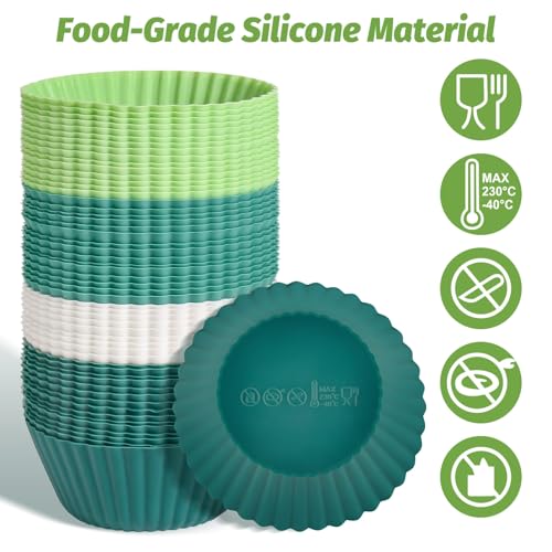 54 Pack Silicone Muffin Cups (54 Count)