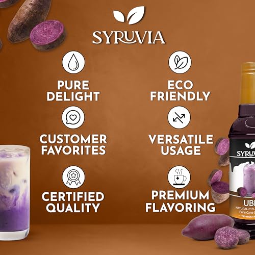 Ube Syrup Naturally Flavored Syrup for Drinks (25.4 Fl Oz)