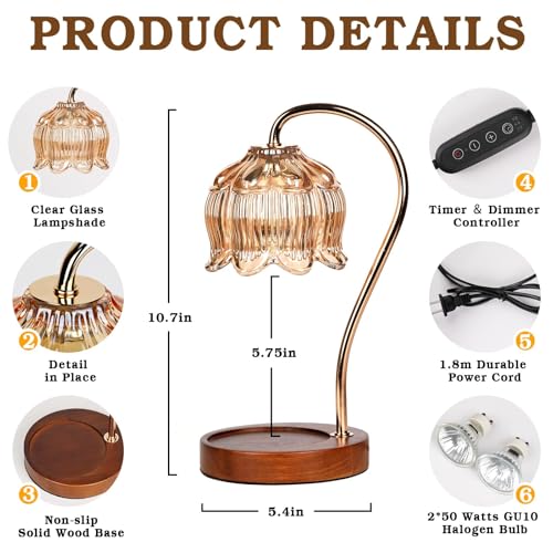 Flower Candle Warmer Lamp with Timer