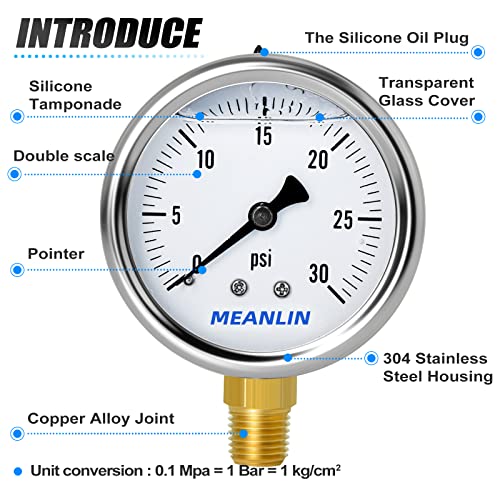 0~30Psi Stainless Steel 1