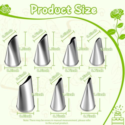 Fondant Rose Piping Tips Set (7 Count)