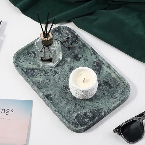 Marble Tray 12"x8" Marble Vanity Tray for Countertop Bathroom Kitchen Dresser