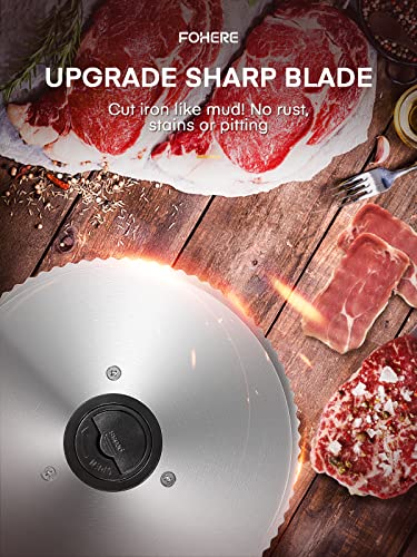 200W Meat Slicer 7.5" Serrated+Smooth Blades & Adjustable Thickness