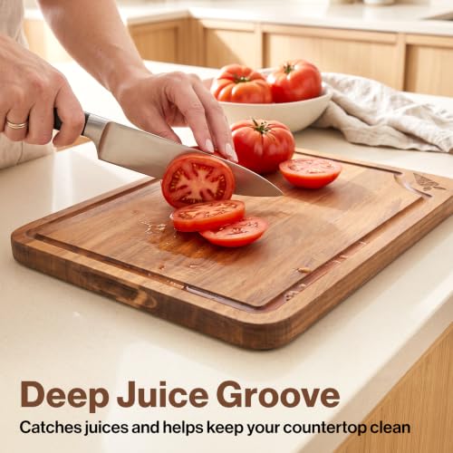 Acacia Wood Cutting Boards for Kitchen Set of 3 (3 Count)