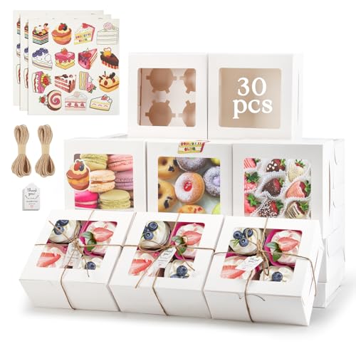 Cupcake Boxes with Window (30 Count)