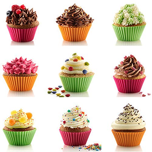 Silicone Cupcake Baking Cups Muffin Liners Reusable Silicon Muffin Tin Non