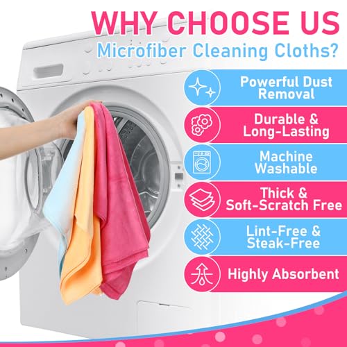 6 Pcs Extra Large Microfiber Cleaning Cloth (6 Count)