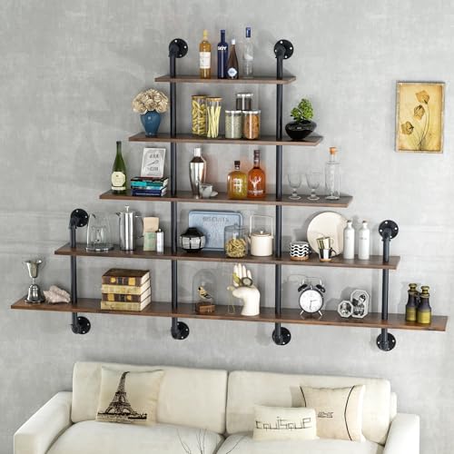 70" Industrial Pipe Shelving (5 Count)