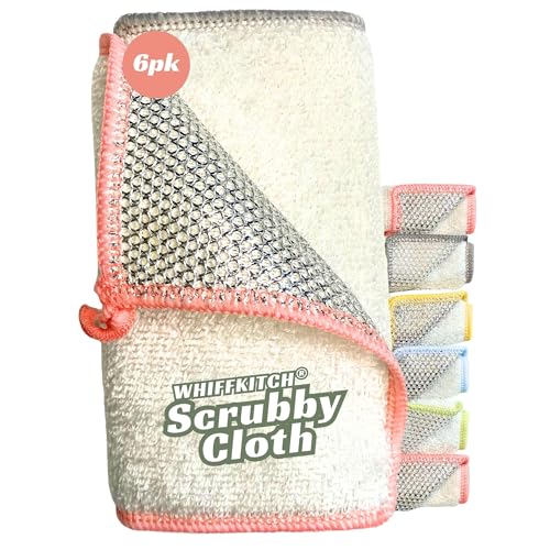 Scrubbing Dishcloths 2ply Mesh Scrub Reusable Dishrag 6pk 6x7in