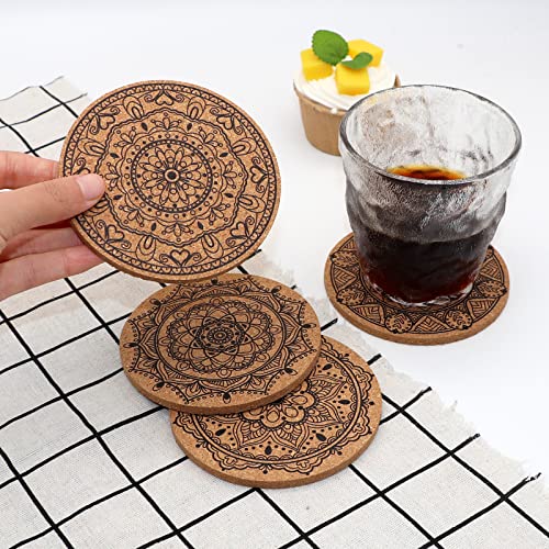 Cork Coasters for Drinks Absorbent Non Slip 12pcs 4 Inch India