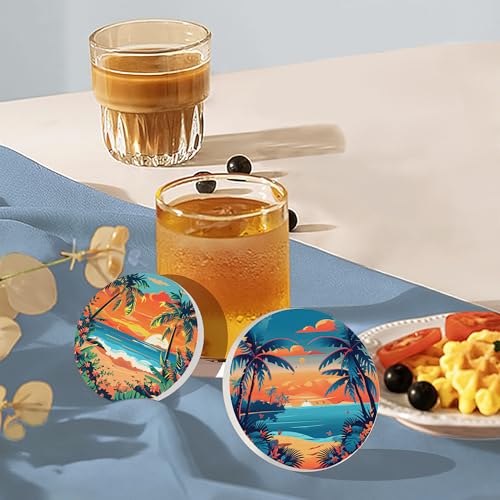 Drink Coasters Set of 6 with Holder