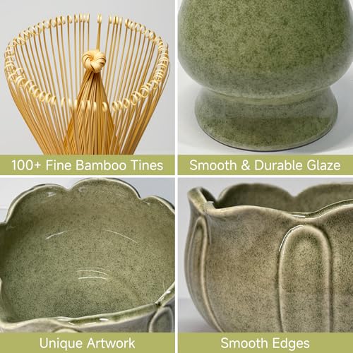 Matcha Whisk Set with Ceramic Bowl (8 Count)