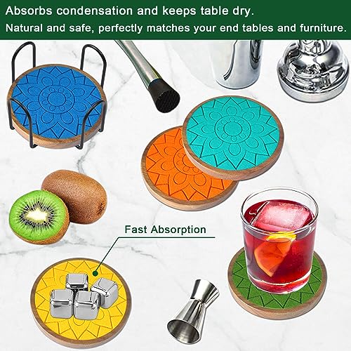 Coasters for Drinks Absorbent 5 Pack