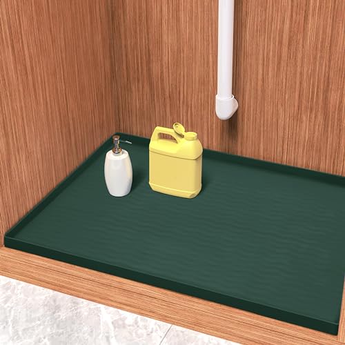 Waterproof Silicone Under Sink Mat 31'' x 22'' Shelf Liner for Kitchen and Bathroom