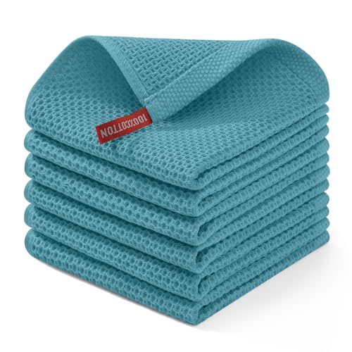100% Cotton Waffle Weave Kitchen Dish Cloths 6 (6 Count)