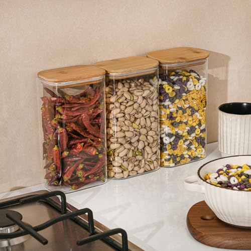 56oz 1.8Qt Rectangle Glass Storage Containers with Lids 4 (4 Count)