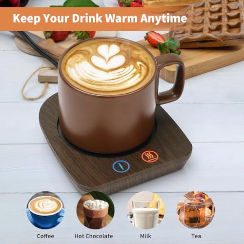 Wood Grain Coffee Cup Warmer & Mug Warmer for Desk
