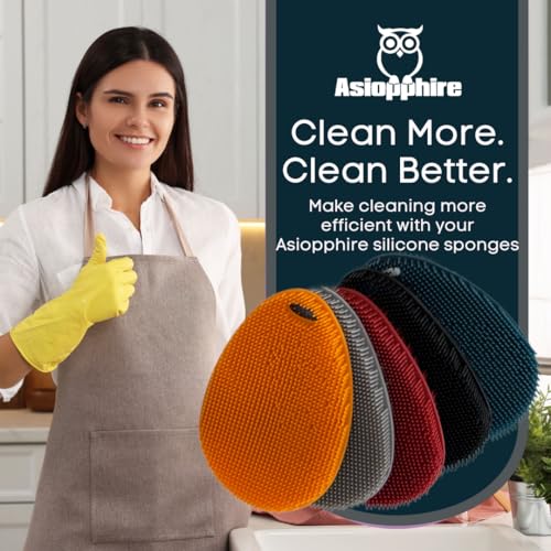 Silicone Sponge Dish Scrubber (5 Count)