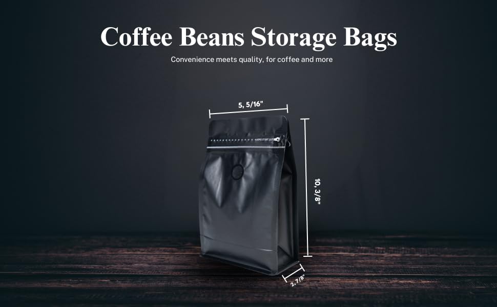 Premium Coffee Bags with Valve (50 Count)