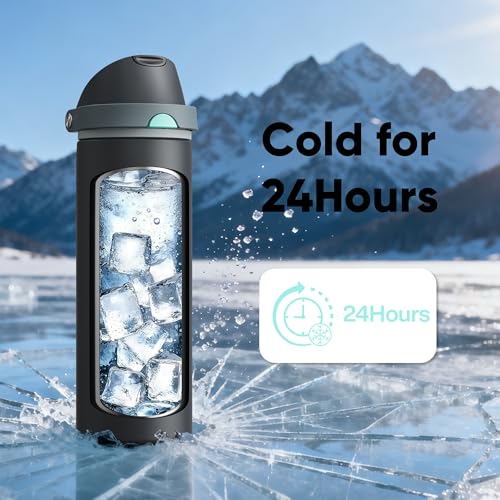 Insulated Water Bottle with Straw