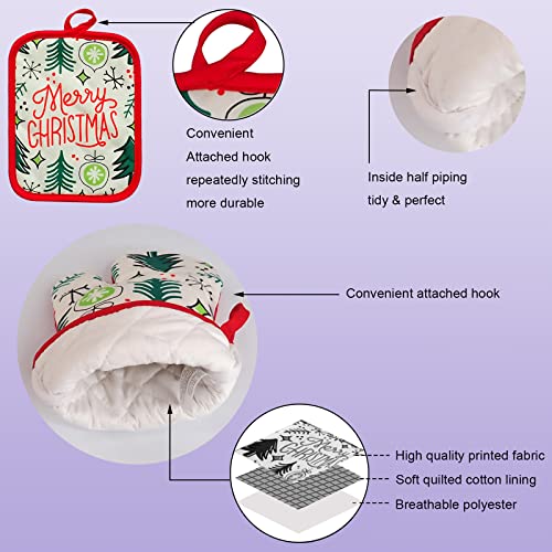 Oven Mitts and Potholders Dish Towles Set 100% Cotton for Perfect for Gifting (16 Ounce)