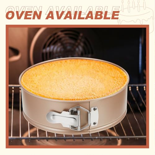 4 Pcs 8 Inch Non Stick Springform Pan with Removable Bottom Carbon Steel Round Springform Cheesecake Pan with Stainless Steel Spring Buckles for Baking Kitchens Restaurant (4 Count)