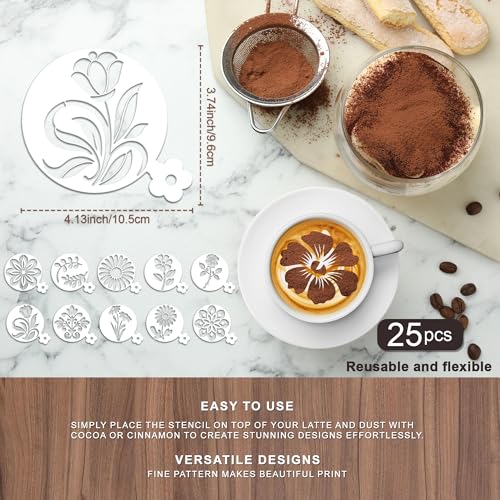 Mandala Coffee Stencils Reusable (25 Count)