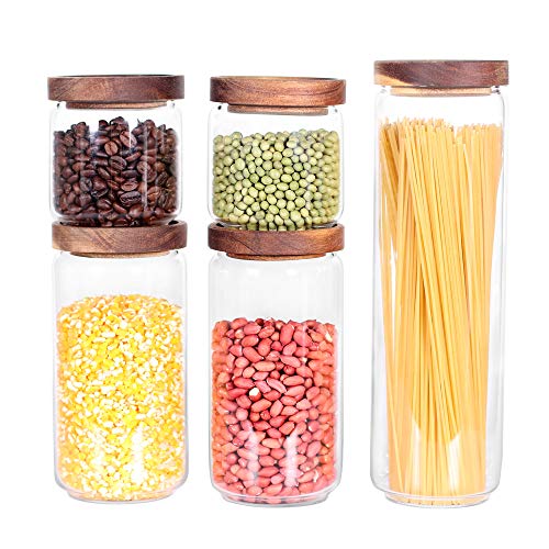 Glass Canisters Set of 5 for the kitchen