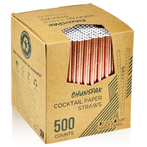Rose Gold Paper Cocktail Straws (500 Count)