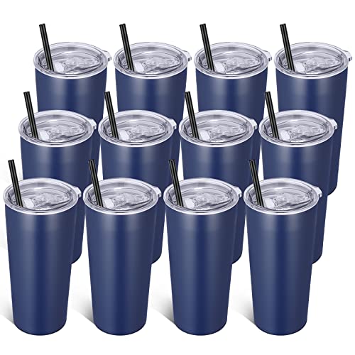 20oz Tumbler Bulk with Lid and Straw 12 Pack (12 Count)