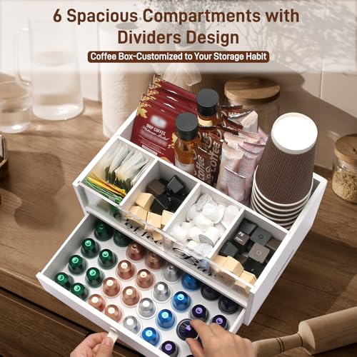 2 Tier Coffee Bar Organizer with Clear Acrylic Top