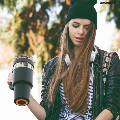 Extra Large Travel Explorer Tumbler for Hot and Cold with Stainless Steel Removable Coffee Mug Sleeve