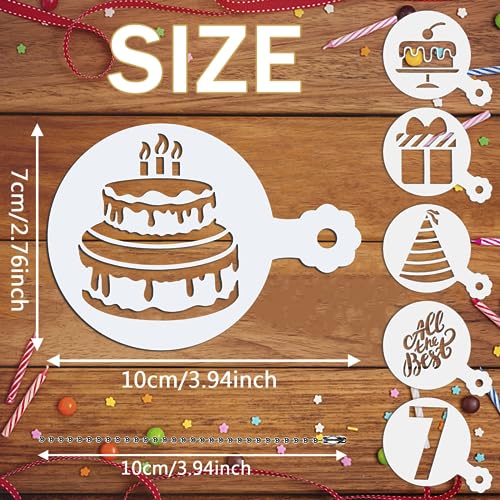 Birthday Cookie Stencils 36 Pcs Reusable Templates for Cake Baking (36 Count)