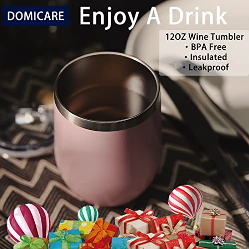 Stainless Steel Wine Tumbler Bulk with Lid (12 Count)