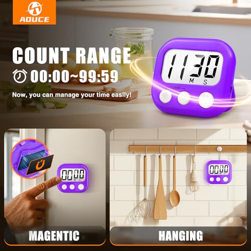 Digital Kitchen Timers for Cooking (6 Count)