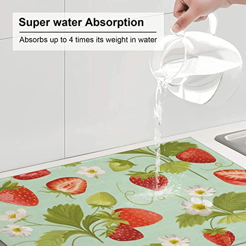 Large Dish Drying Mats For Kitchen Counter Microfiber Kitchen Drying Mat XL Draining Pad Absorbent Quick Drying Dish Mat 18x24 Inch