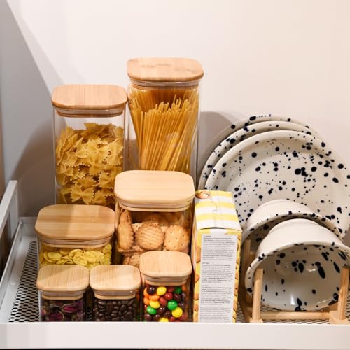 Glass Food Storage Jars Square 44oz (3 Count)