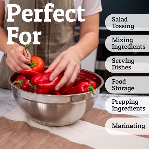 6Pc Stainless Steel Mixing Bowls with Lids Set