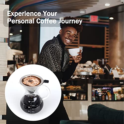 Pour Over Coffee Maker with Reusable Double