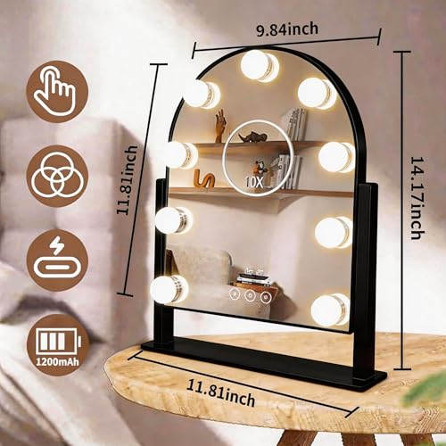 Arched Makeup Vanity Mirror with Lights (9 Count)