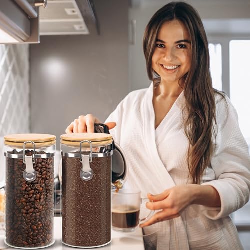 Glass Storage Jars Set Elegant Containers with Airtight Bamboo Lids