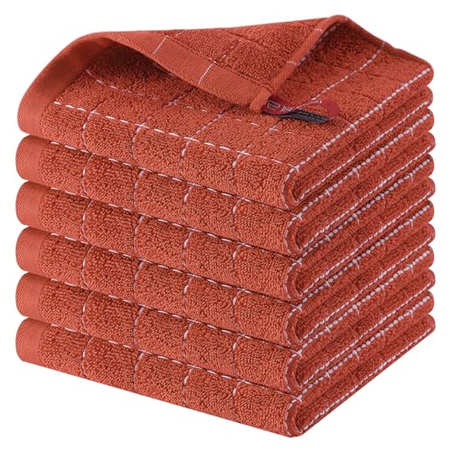 100% Cotton Terry Kitchen Dish Cloths (6 Count)