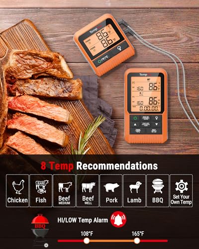 TempSync 500FT Wireless Meat Thermometer for Grilling and Smoking