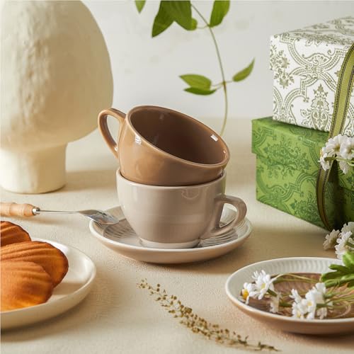 6 Ounce Cappuccino Cups with Saucers (4 Count)